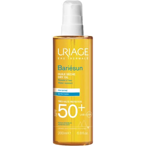 Uriage Bariesun Satin Finish Dry Oil Spray Spf50+ Αντηλιακό Ξηρό Λάδι Σώματος & Μαλλιών σε Σπρέι Πολύ Υψηλής Προστασίας 200ml